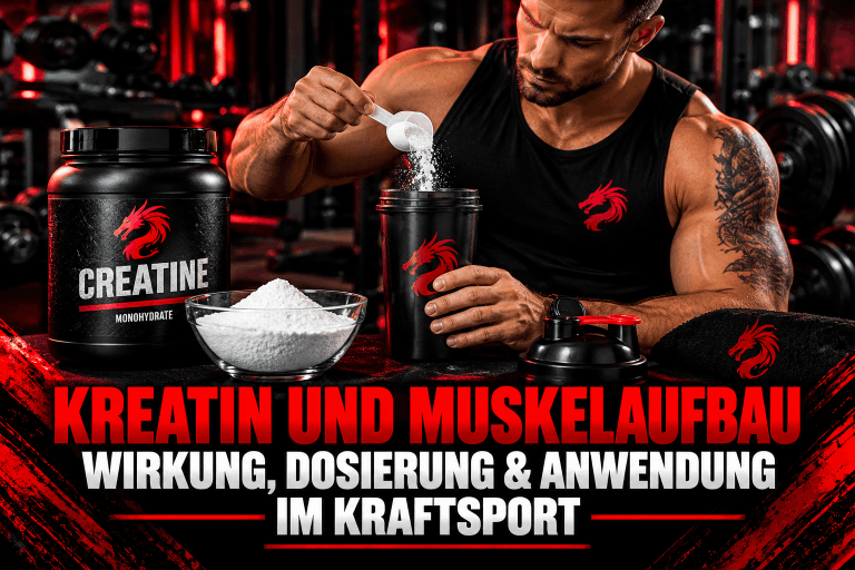 Kreatin-Monohydrat mit Shaker im Fitnessstudio – Drachensang Academy Österreich